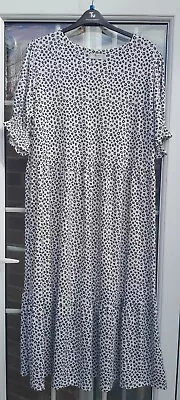 Tu Animal Print Maternity Or Not Tiered Maxi Dress Bnwt Size 20 Shirred Short... • £11.99