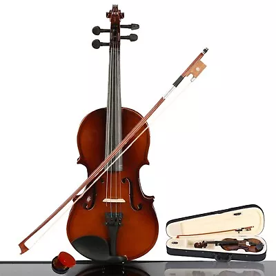 New 1/4 Acoustic Violin Case Bow Rosin Natural • $77.38