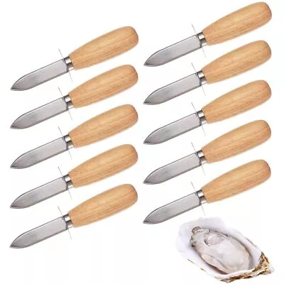 Stainless Steel Wood Handle Clam Opener Shucker Oyster Knife Shucking Tool • $7.25