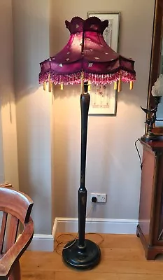 £250 • Buy Original 1920's Downton Abbey Style Standard Lamp & Silk Shade