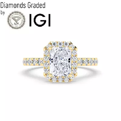 IGI1.00 CT Solitaire Lab-Grown Radiant Diamond Engagement Ring18K Yellow Gold • £1248