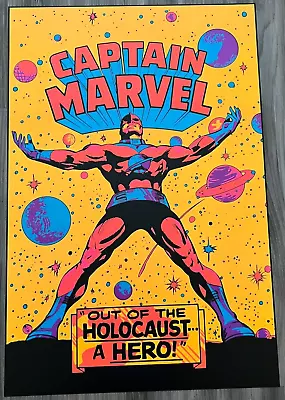 CAPTAIN MARVEL - OUT OF THE HOLOCAUST THIRD EYE BLACK LIGHT POSTER Marvel 20x30 • $40.03