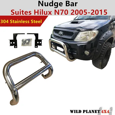 Stainless Steel Nudge Bar Grill Guard For Toyota Hilux N70 2005 - 2015 • $249