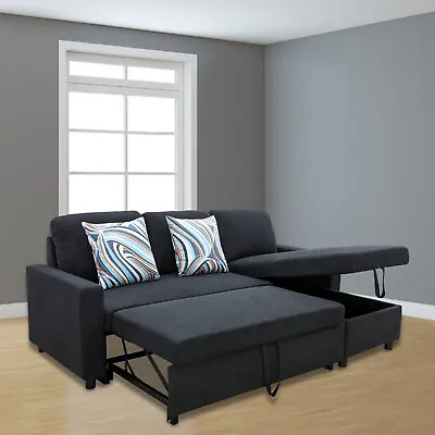 L-Shaped Sofa Chaise Sectional Sofa Bed 2-Piece Couch Storage Sleeper Sofabed • $513.59