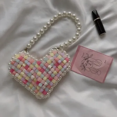 Crystal Women Clutch Bag Acrylic Beaded Handbag Shoulder Pearl Bag Birtady Gift • $16.69