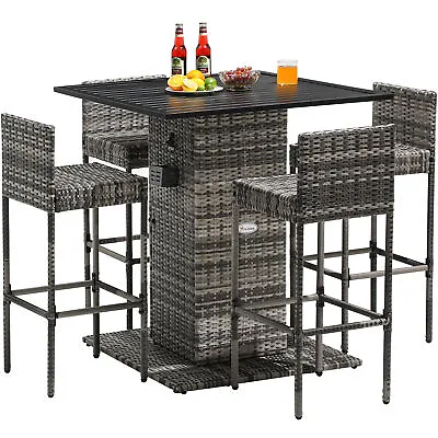 5pc Outdoor Patio Furniture Dining Set Rattan Conversation Set And Dining Tables • $223.16