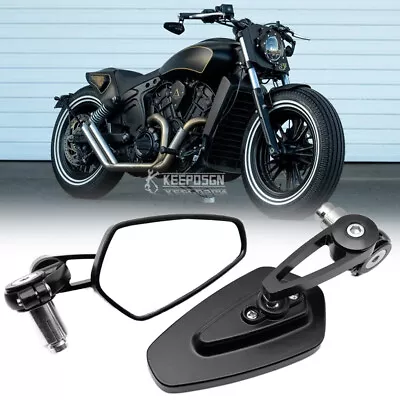 For Indian Scout Bobber Criuser Motorcycle Bar End Rearview Mirrors 7/8  CNC A++ • $27.45