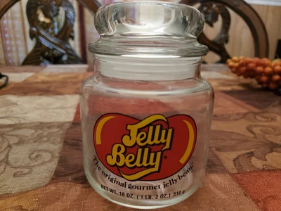 £7.69 • Buy Vintage 18 Oz. JELLY BELLY GLASS JAR Gourmet Jelly Bean Air-Tight Lid - Candy