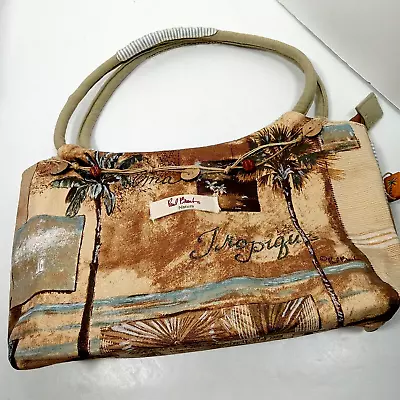 Paul Brent Handbag Beach Theme Double Handle Purse Tropical Palm Tree Nautical • $40