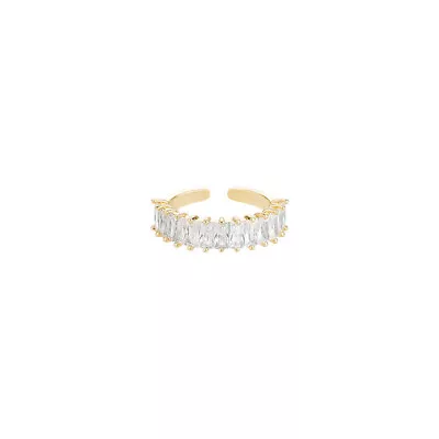 14K Gold Adjustable Moissanite Open Ring Geometric Hip Hop Wedding Fashion Gifts • $24