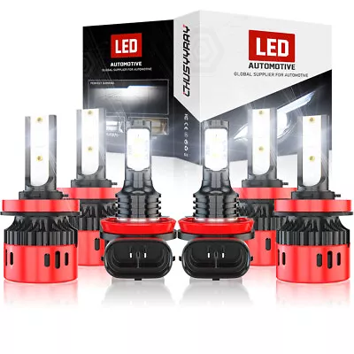 For 2008-2014 Cadillac CTS Sedan 6pc LED Headlight Hi/Lo + Fog Light Bulbs Kit • $49.99