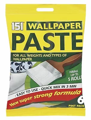 5 Roll Wallpaper Paste All Purpose Super Strong Stick Adhesive Glue 6 Pint Pk  • £2.98