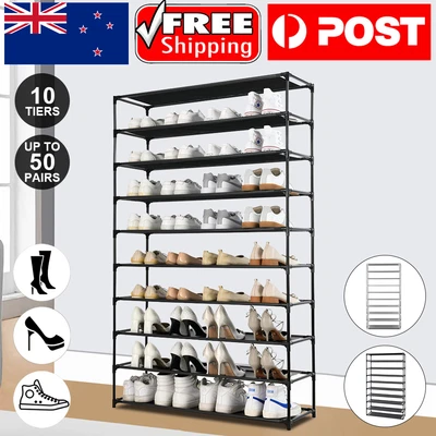 $24.59 • Buy Premium Shoe Rack 10 Tier Shelves Shoes Cabinet Storage 50 Pairs Steel Stand