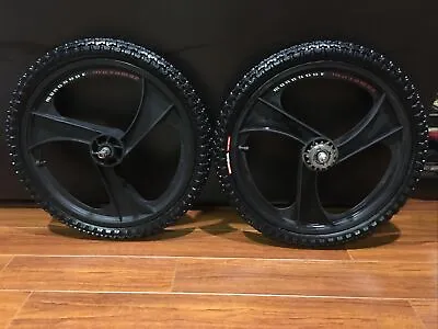 Super Rare Skyway Mongoose Motomag Wheel Set (black - As Is - Holy Grail Rare) • $580.95