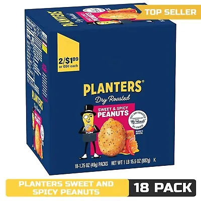 Planters Sweet And Spicy Dry Roasted Peanuts 1.75 Oz. (18-Pack) • $16.70