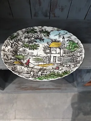 Vintage 14.5” Oval Serving Plate Platter The Hunter By Myott Collectible • £13