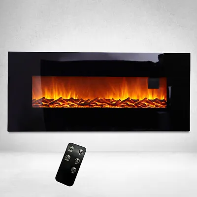 Electric Fire 30/50 Inch LED Insert Wall Mounted Fireplace With Flame Lights UK • £208.95