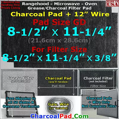 For Broan 99010196 Nutone LL62F LL6200 MM6500 Microwave Range Charcoal Filter GD • $8.98