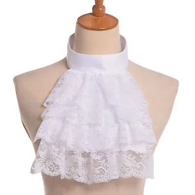 Edward Detachable Jabot  White Ruffle Collar Victorian Steampunk Men's Jabot • $9.99