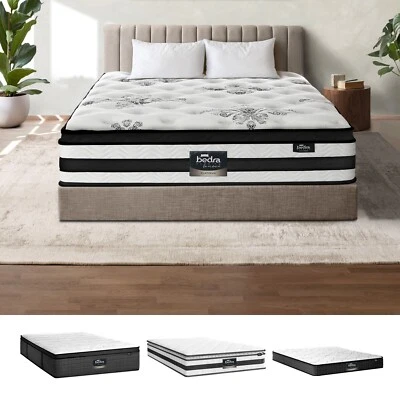 $278.91 • Buy Bedra Queen Mattress 9 Zone Latex Euro Top Cool Gel Foam Luxury Bed Medium Firm