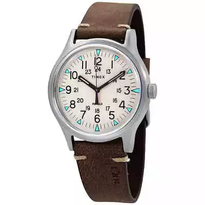 Timex MK1 Quartz Beige Dial Brown Leather Men's Watch TW2R96800 • $43.99