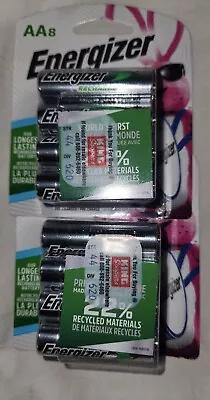 8 Pack Energizer Recharge Rechargeable AA Batteries 2000mAh NIMH (LOT OF 2) • $25