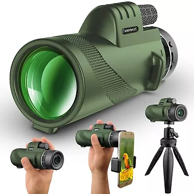 ARPBEST 12X50 Monocular Telescope High Power With Smartphone Holder & Tripod • £39.99