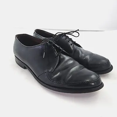 Vintage Allen Edmonds Dickson 10.5 D Black Leather Nailess Oxford Dress Shoes • $28