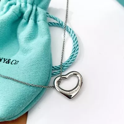 Tiffany Co Necklace 925 Silver Heart Shape With Box Brand New Authentic • $270.05