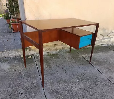 Mid Century Desk Attr. Gio Ponti? Vittorio Sassi? Mahogany Italy 1950s • $840