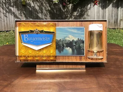 Vintage 1960's Burgermeister Beer Lighted BUBBLER Mug Bar Sign Cool Rare 1965 • $214.99