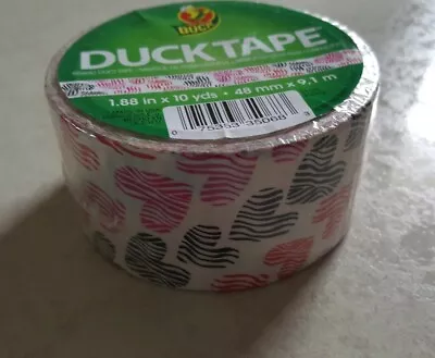  Printed Duct Tape Zebra Hearts 1.88 Inch  10 Yards • $12