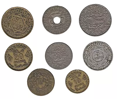 Mix Of Mainly Morocco Coins X8 Bulk Lot • $15.85