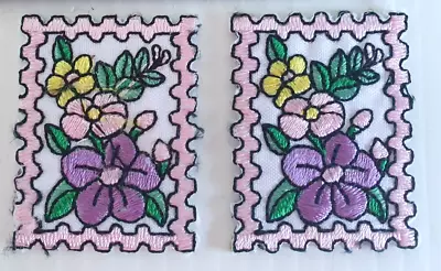 Lot Of 2 X Flower Iron On Sewing Woven Applique Cloth Patch Badge Motif • $6.96