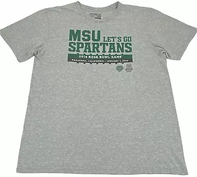 Adidas Michigan State Shirt Adult Large Gray Crewneck Football 2014 Rose Bowl • $2