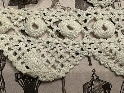 Vintage Scalloped White Crochet Lace Trim Set Of 2 44  X 1 1/2  • $12.99