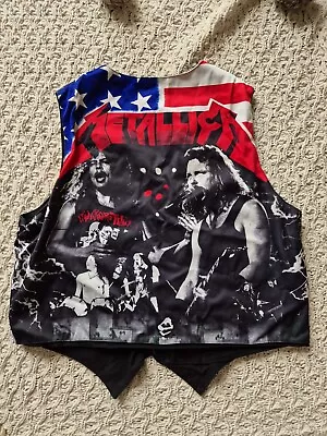 Vintage Metallica '93 Nowhere To Roam Waistcoat Heavy Metal Rock Band Size Small • £35