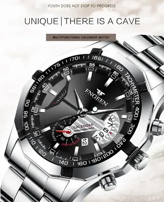 £11.99 • Buy Mens Watch High Profile Look Stainless Steel Quartz Date Sports Wrist Watch 2022