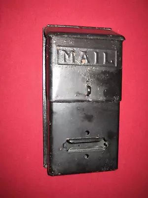 Antique PN Co Mailbox Original Black Metal Embossed Porch Box Made In Fulton ILL • $34.99