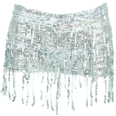 £18.90 • Buy Sequin Tassel Hot Pants Ladies Womens Sparkling Lame Sparkly Disco Spandex