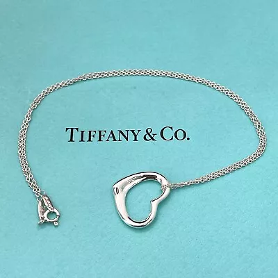 Tiffany And Co Necklace- Elsa Peretti Medium 22mm Open Heart • $230.24