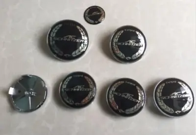 7pcs AC Schnitzer Hood Trunk Steering Wheel Center Caps Hub Cap Emblem Badge • £16.45