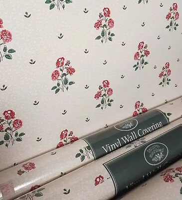 X3 1985 Vintage LAURA ASHLEY Wallpaper Rolls Retro Cottagecore Floral Ditsy Rose • £60