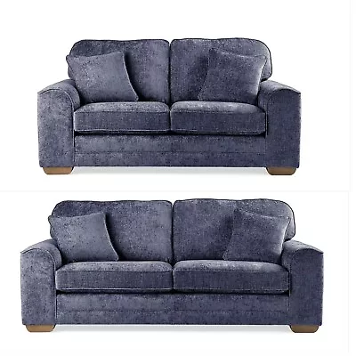 Chenille Fabric Sofa  Grey 3seater & 2 Seater High Back • £299