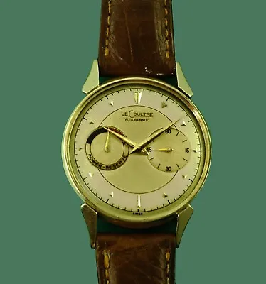 Vintage 50s Le Coultre Vacheron FUTUREMATIC Power Reserve Watch SOLID GOLD ! • $3999