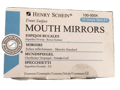 Dental  Mouth Mirror Front Surface Simple Stem Henry Schein #5  12/Box   Miltex • $14.99