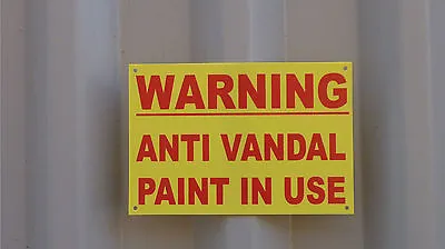 £1.39 • Buy Warning Anti-Vandal Paint In Use Security Safety A5 Sign/Sticker/Pre-Drilled