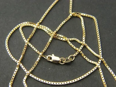 14Kt Gold 1.5mm Solid Italian  Box Chain Necklace Lobster Clasp • $444.99