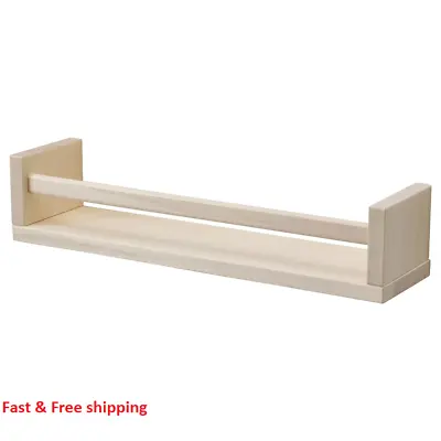 NEW IKEA WOODEN SPICE JAR RACK Wall Mounted Storage Shelf 2 Or 1 Best Price • £9.49