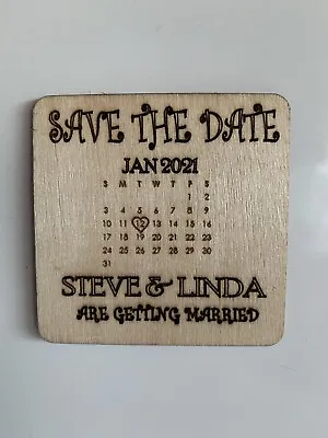 $39 • Buy Timber Wood Save The Date Magnet Invitation Personalised Set Of 50 Pcs